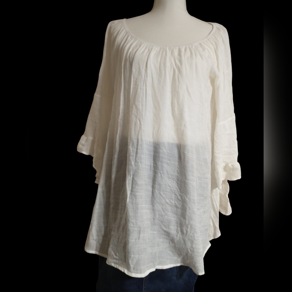 J Mode Flowy White Blouse